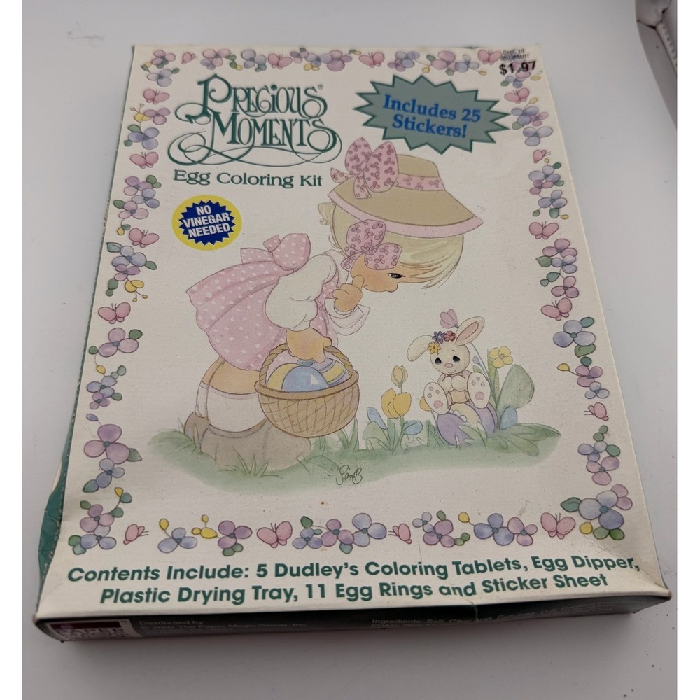 Precious Moments Egg Coloring Kit Includes 25 Stickers‎ 1997 No Vinegar Needed